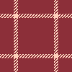 Obraz premium Stylish maroon and beige pixelated plaid pattern. Perfect for textile design, website backgrounds, or fashion projects. Clean, modern aesthetic offers versatile applications. Download now