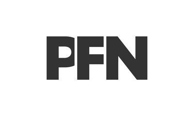 PFN logo design template with strong and modern bold text. Initial based vector logotype featuring simple and minimal typography. Trendy company identity.