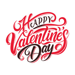 Colorful Hearts and Happy Valentines Day! Text Design line art icon sign silhouette vector illustration with fun brush ink calligraphy typography for photo overlays t-shirt print flyer poster design