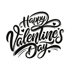 Colorful Hearts and Happy Valentines Day! Text Design line art icon sign silhouette vector illustration with fun brush ink calligraphy typography for photo overlays t-shirt print flyer poster design