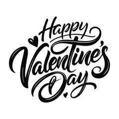 Colorful Hearts and Happy Valentines Day! Text Design line art icon sign silhouette vector illustration with fun brush ink calligraphy typography for photo overlays t-shirt print flyer poster design