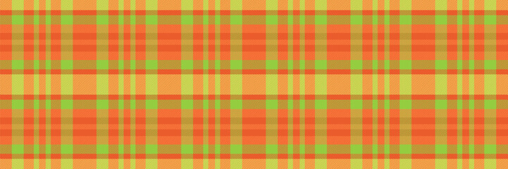 Vibrant orange, lime green, and yellow plaid pattern.  Perfect for textile design, website backgrounds, or autumnal themed projects.  Seamless repeat texture adds visual appeal and versatility.