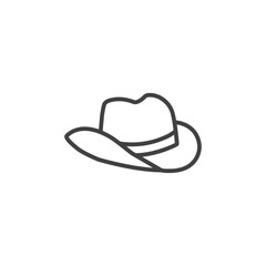cowboy hat icon Simple outline vector logo