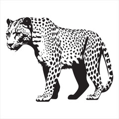 Elegant Black and White Leopard Silhouette Design