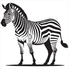 Elegant Black and White Zebra Silhouette