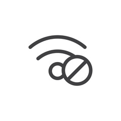 internet error icon Simple outline vector logo