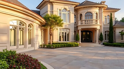 Fototapeta premium Magnificent Mansion: A Symbol of Luxury and Elegant Architectural Design