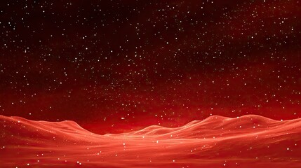 A deep red Christmas background with softly falling snowflakes, providing an ideal space for adding holiday greetings, sales promotions, or custom text.