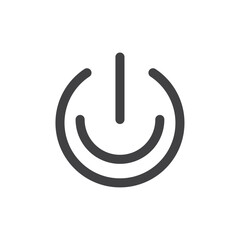 Power icon Simple outline vector logo