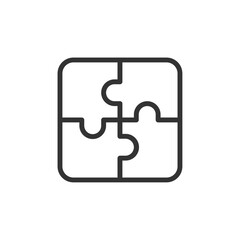 Puzzle icon Simple outline vector logo