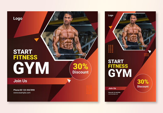Trendy Minimal Fitness Post Design Template
