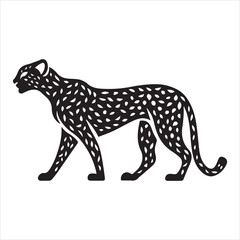 Elegant Black and White Cheetah Silhouette Design