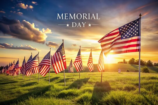 Memorial Day Background: Patriotically Themed Image with Copy Space for Text Overlay