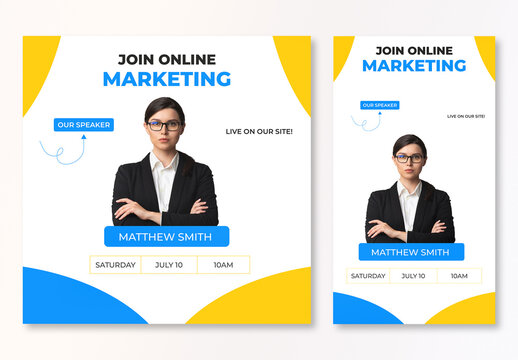 Clean Business Webinar Social Media Design Template