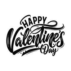 Colorful Hearts and Happy Valentines Day! Text Design line art icon sign silhouette vector illustration with fun brush ink calligraphy typography for photo overlays t-shirt print flyer poster design