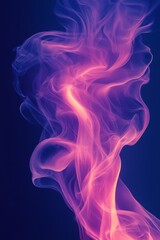 Obraz premium Abstract Flowing Smoke, Waving Colorful Vibrant Pattern on a Dark Background., Modern Design