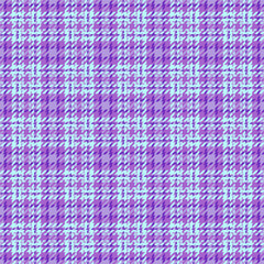 Artistic seamless plaid background, track fabric tartan pattern. Cutout check texture vector textile in violet and light colors.