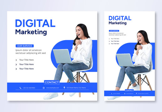 Digital Marketing Agency Social Media Post & Story Layout
