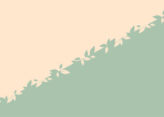 minimalist floor with two pastel colors separated by a leaf-shaped transition