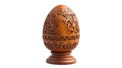 Wooden Easter egg transparent background