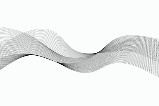 Modern abstract wave lines on white background. Dynamic flowing wave design element. Futuristic technology and sound wave pattern. Abstract Modern Line  Wave Designed On white Background.
