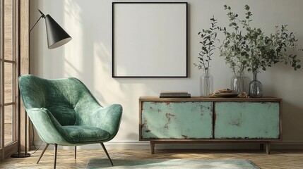 Scandinavian Minimalist Interior Design. Generative AI