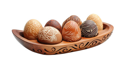 Wooden Easter egg transparent background