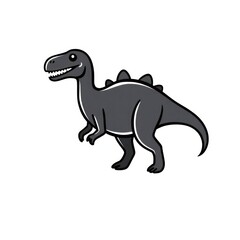 Obraz premium Cartoon Dinosaur with a Friendly and Playful Expression on a White Background