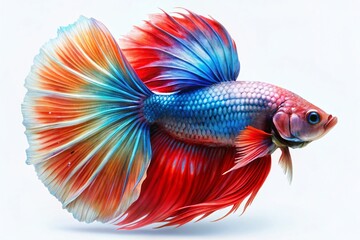 Fototapeta premium Minimalist Betta Fish Watercolor Painting - Digital Art Stock Photo