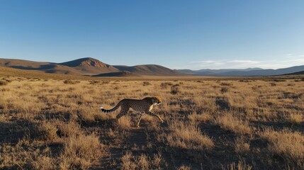 Naklejka premium Majestic Cheetah in the African Savanna