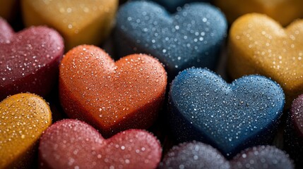 Obraz premium Heart shaped candy on a white background ideal for valentines day or sweet treats valentine day