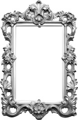 Antique Silver Frame Clipart Vector Illustration