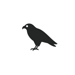 Obraz premium Crow Silhouette Bird Icon Illustration on a White Background