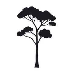 Black Tree Icon on a White Background