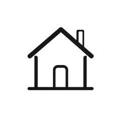 Simplistic House Icon with a Clean and Elegant Design on a White Background