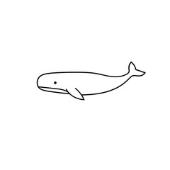 Fototapeta premium Illustration of a Whale with a Smooth, Streamlined Body on a White Background