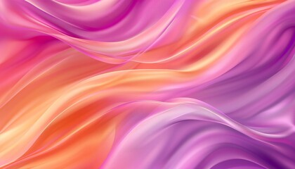 Obraz premium Purple and Orange Flowing Background, Colorful Silk Fabric Drapes Wallpaper