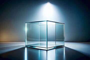 Minimalist Glass Cube Product Display Showcase - Elegant Modern Presentation