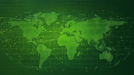 Obraz premium dotted earth map with technology