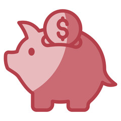 Piggy Bank Icon Element For Design