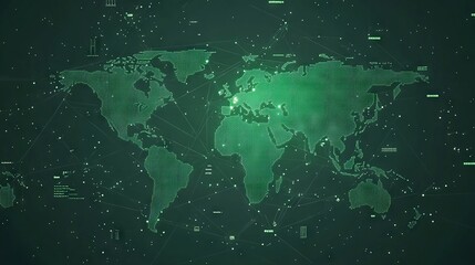 Naklejka premium dotted earth map with technology