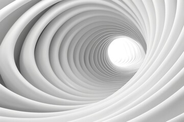 Obraz premium Futuristic White Spiral with Smooth 3D Curves. Abstract Minimalistic 3D Swirling Design