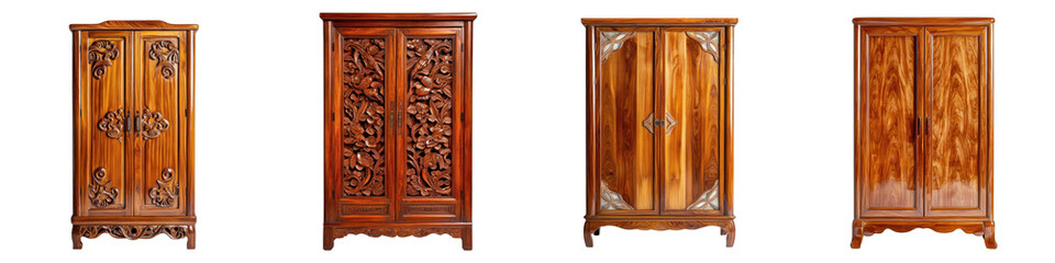 Elegant Wooden Furniture Cabinets with Intricate Carvings and Designs