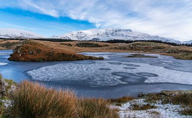 winter in Snowdonia national park Uk