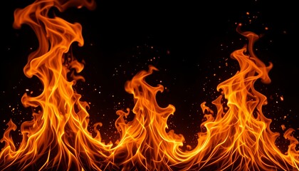 Fototapeta premium Fiery Flames Against a Dark Background