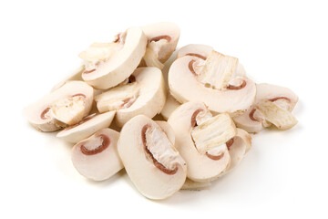 Champignons, close-up, isolated on white background. High resolution image.