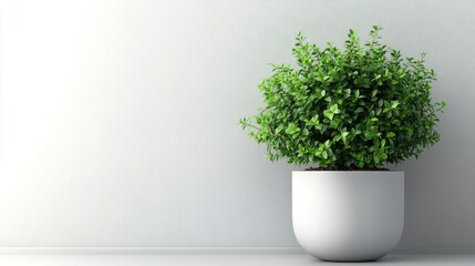 Fototapeta premium Indoor plant in modern planter on stand with natural light streaming through the window