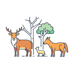 forest animals vector icon,forest animals vector illustration - simple illustration of forest animals ,perfect for logos and iconsforest animals 