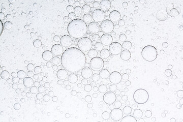 Soda bubbles close up macro,Macro bubbles,Close up macro Aloe vera gel serum cosmetic texture blue...