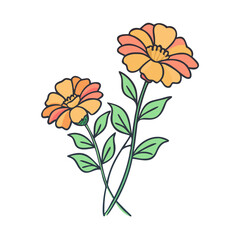 marigold flowers vector icon,marigold flowers vector illustration - simple illustration of marigold flowers ,perfect for logos and iconsmarigold flowers 